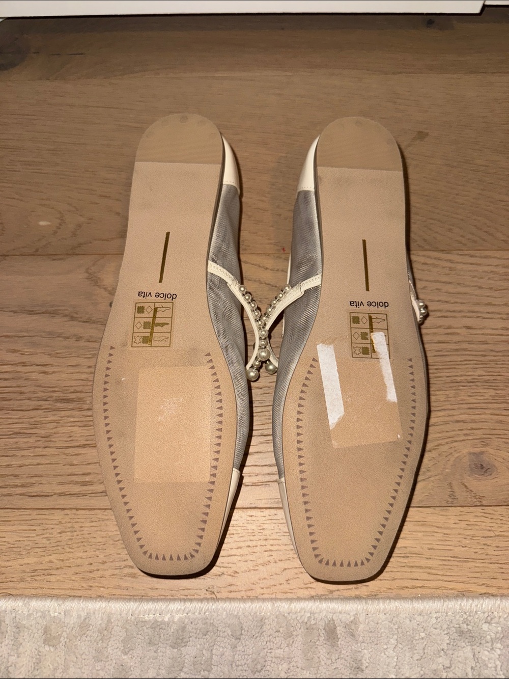 Dolce Vita Ivory Pearl-Embellished Mary Jane Flats - Picture 3 of 3